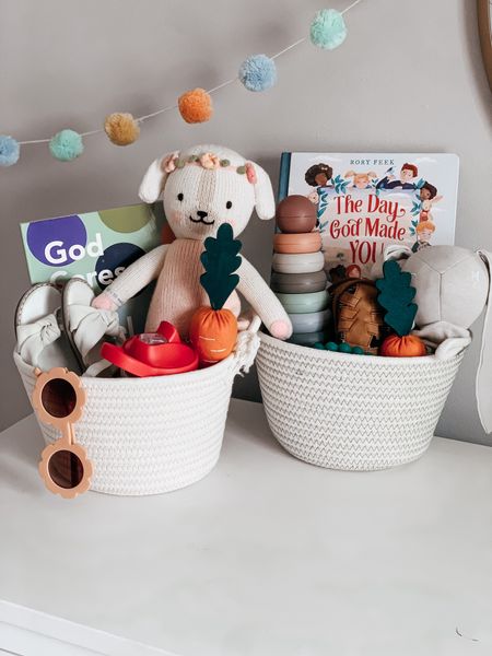 Easter basket ideas for a baby and toddler! 
Cuddle and kind
Mushie 
Baby’s first Easter


#LTKGiftGuide #LTKbaby #LTKkids