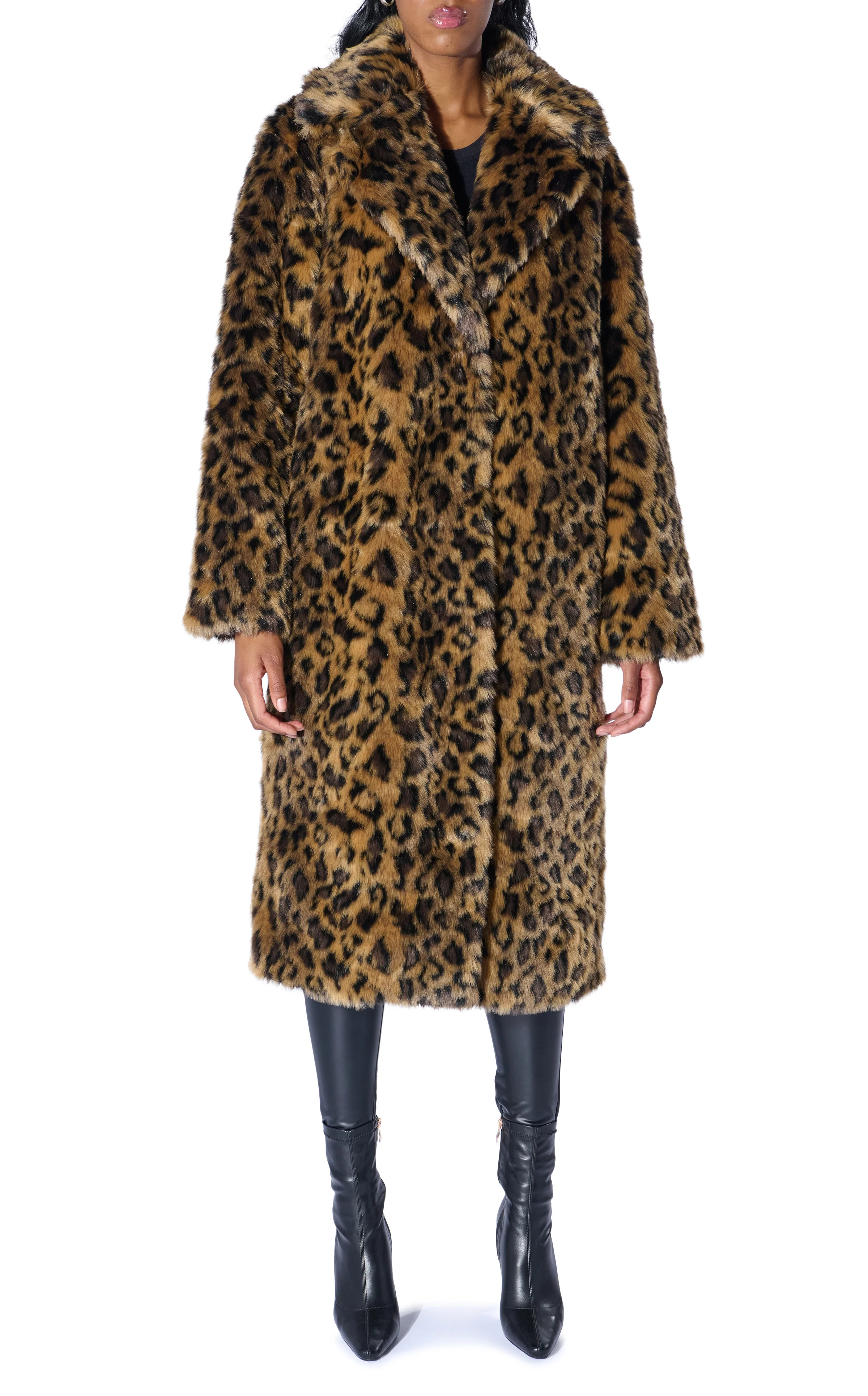 CATTY LEOPARD FAUX FUR JACKET | Azalea Wang