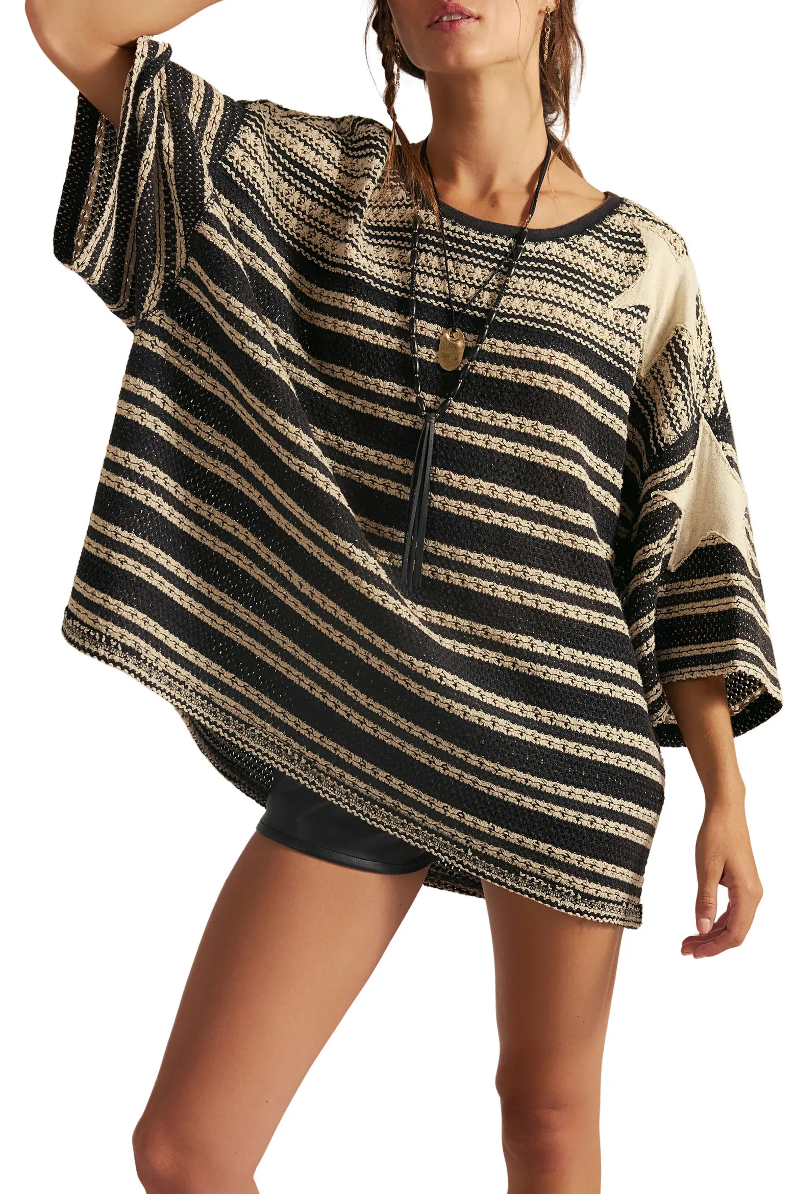 Fun in the Sun Stripe Oversize Crochet T-Shirt (Women) | Nordstrom | Nordstrom
