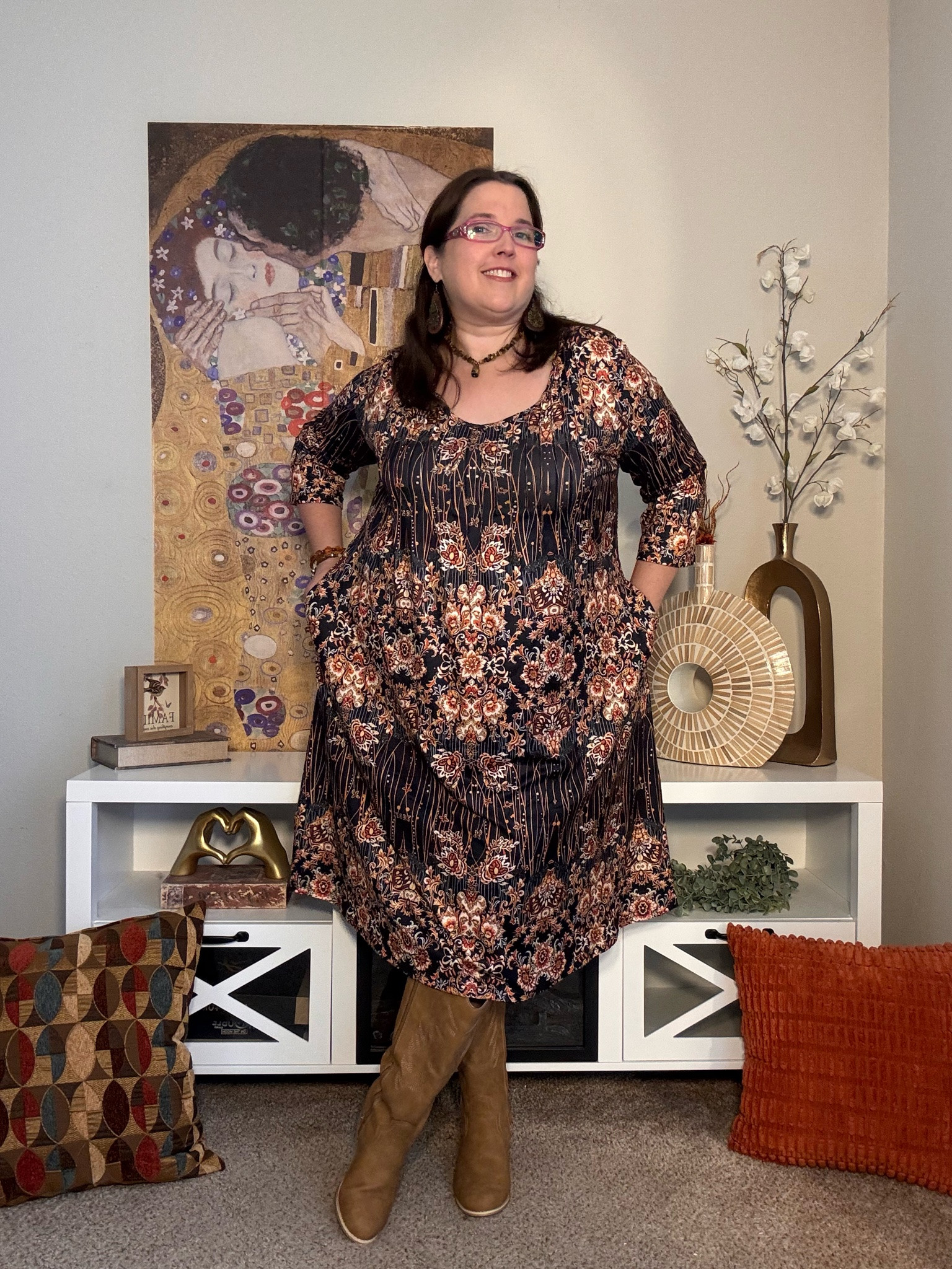 Take your favorite floral dress into fall! 🍂 Pair a flowy printed dress with tall neutral boots for an easy seasonal transition. Add simple accessories and let the print do the talking. 🤎✨

#LTKSeasonal #LTKMidsize #LTKPlusSize