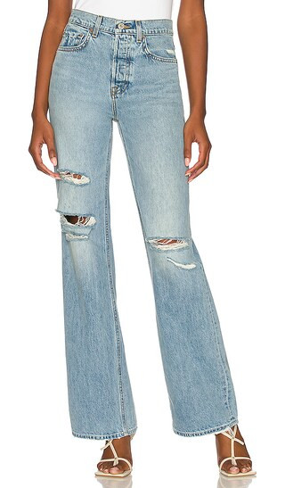 Brooklyn High Rise Straight in Lost Palms | Revolve Clothing (Global)