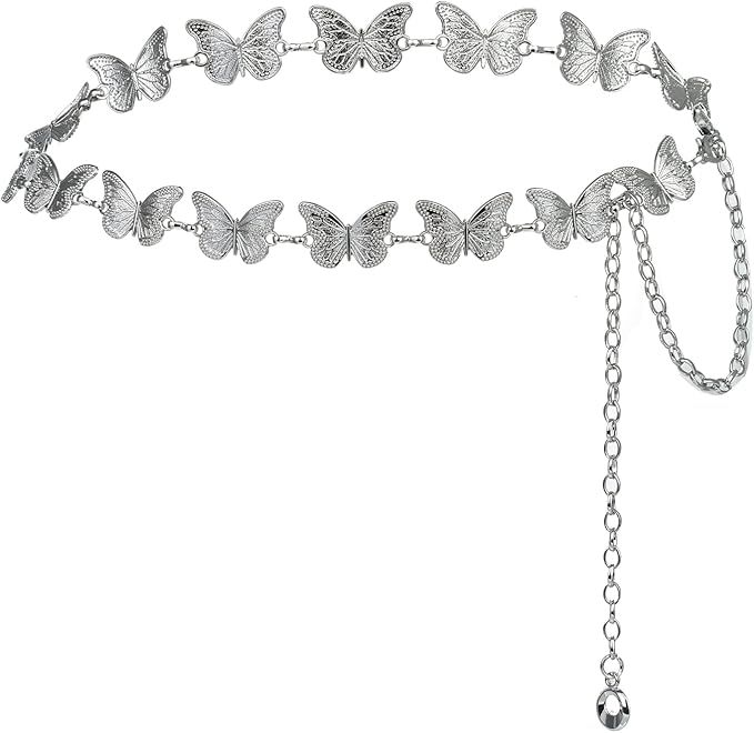 Luvatar Fashion Metal Waist Chain Belt Blouse Dress Sweater Chain Belt… | Amazon (US)