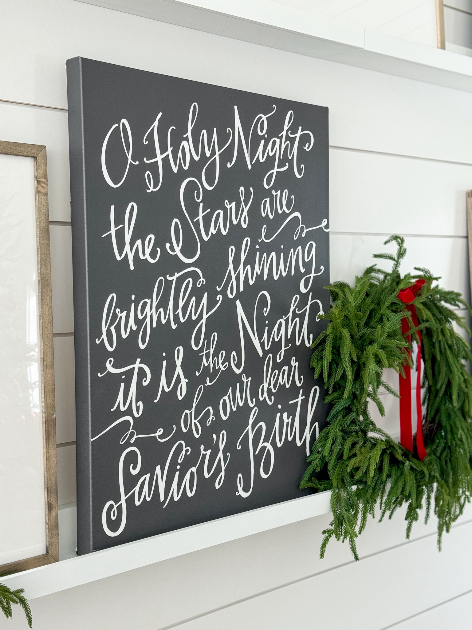 My O Holy Night canvas is 20% off today with code HOLLY20, along with all other Christmas art! Mine is the unframed in the “blackboard” color. Also linking our picture ledge shelf, gallery frames, real-touch wreath and velvet ribbon! I’ll also include the other canvas I own, love, and will be using this year! #ltkholiday #ltkhome #ltksalealert #ltkfindsunder50 #ltkfindsunder100 #ltkstyletip

#LTKHoliday #LTKHome #LTKSaleAlert
