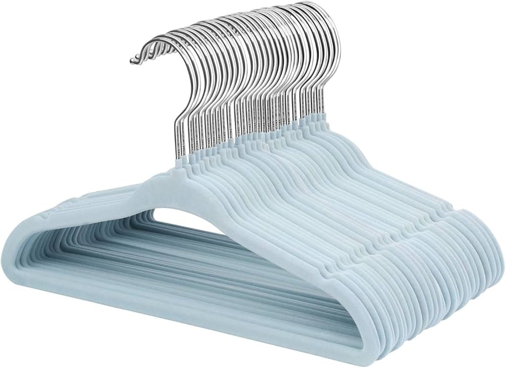 ManGotree Velvet Baby Clothes Hangers, Baby Toddler Kids Hangers with Swivel Hook, Notched Should... | Amazon (US)