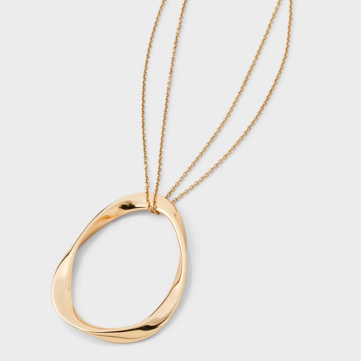 Oval Pendant Necklace - A New Day™ Gold: Lobster Claw Clasp, 32" Length, Zinc Material, Include... | Target