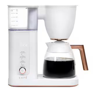 Cafe 10 Cup Matte White Specialty Drip Coffee Maker with Glass Carafe and warming plate, Wi-Fi conne | The Home Depot
