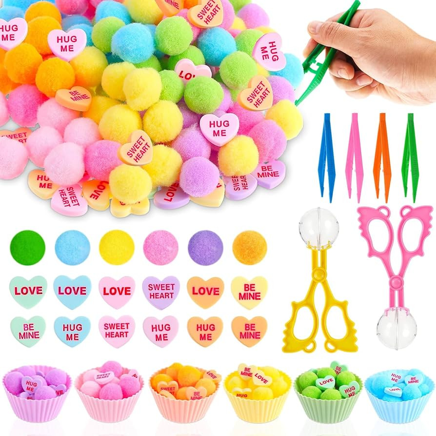161 Pcs Valentine's Day Sensory Bin Items Conversation Heart Counting Sorting Sensory Bin Filler ... | Amazon (US)