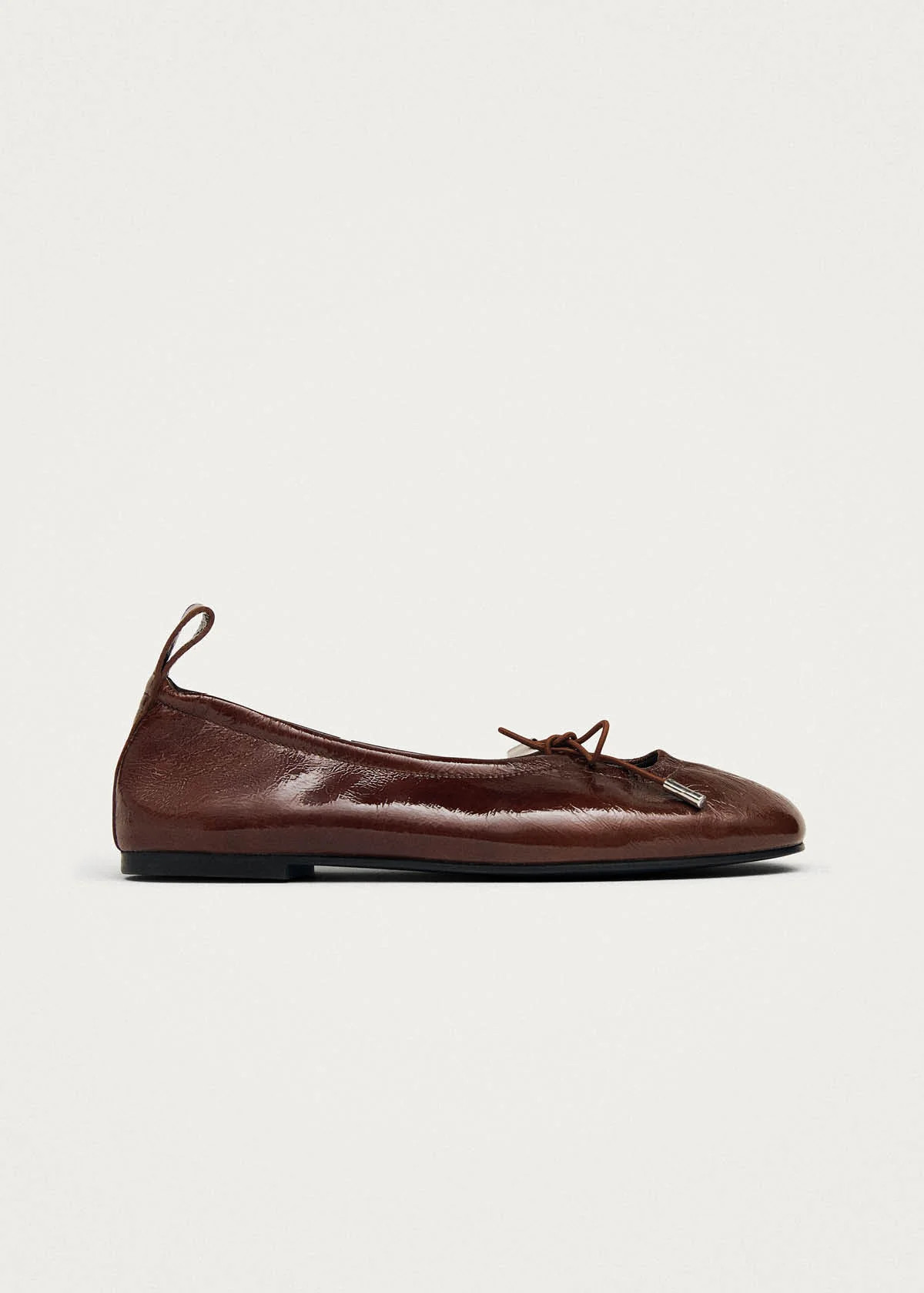Rosalind Patent Brown Leather Ballet Flats | ALOHAS (Global)