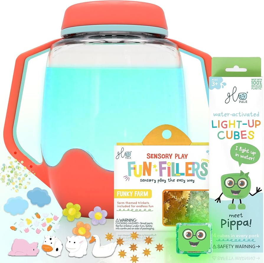 Glo Pals Play Pack Bundle with Sensory Play Jar, Water-Activated Light-Up Cubes, and Fun Fillers ... | Amazon (US)