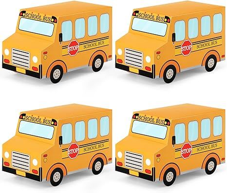 Sinasasspel Back to School Party Treat Boxes School Bus Favor Boxes for First Day of School Class... | Amazon (US)
