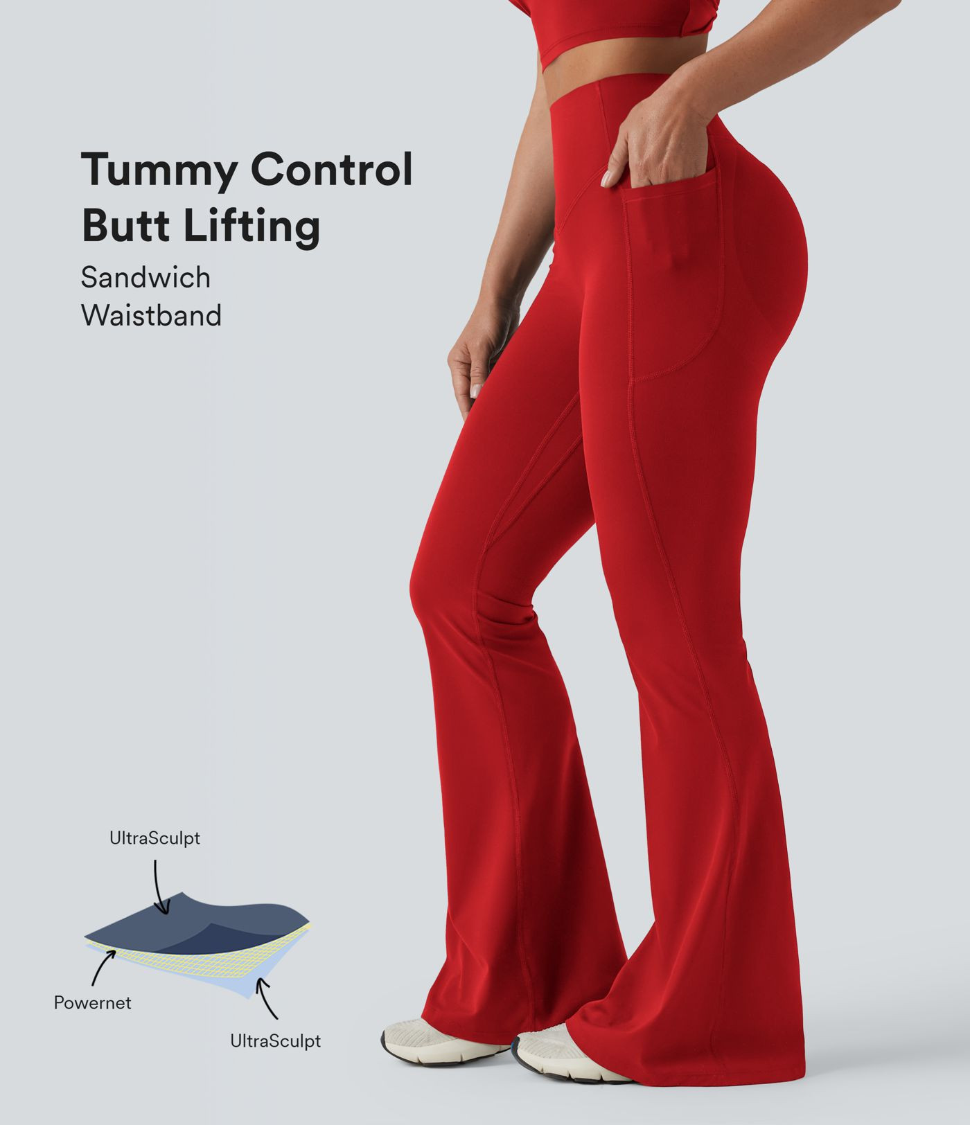 Women’s Halara UltraSculpt™ High Waisted Scrunch Butt Lifting Tummy Control Shaping Yoga Flar... | HALARA