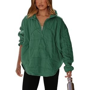Daacee 2025 Oversized Lightweight Quilted Pullover Jacket for Women Half Zip Up Puffer Jackets Pa... | Amazon (US)