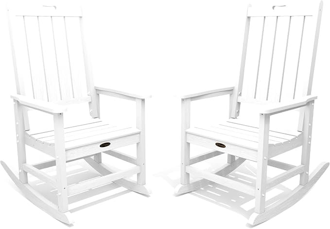 Outdoor Rocking Chairs Set of 2, Oversized Patio Rocking Chair | HDPE Outdoor Rockers for Front P... | Amazon (US)