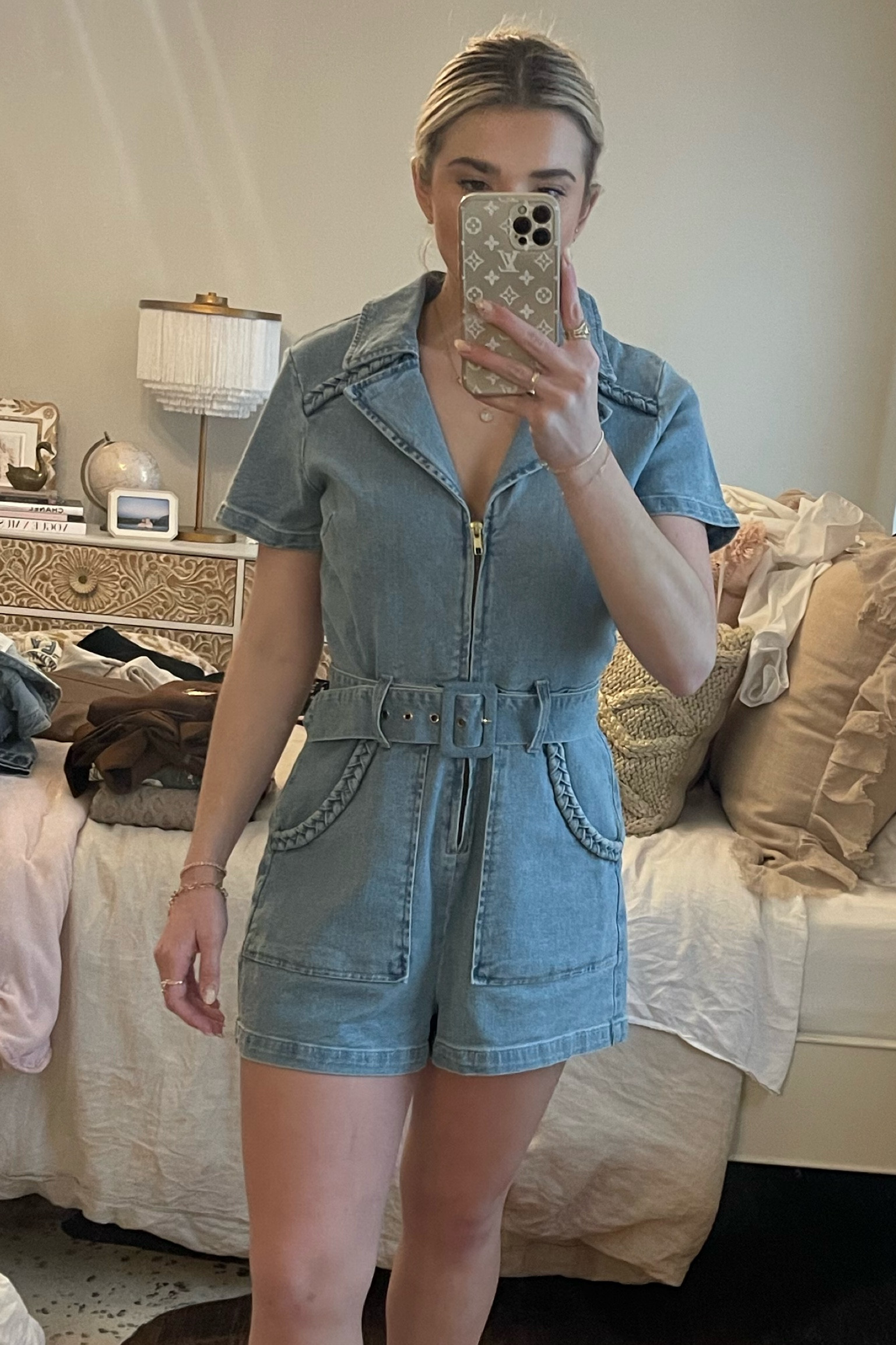 The CUTEST denim romper for spring! Just restocked on Show Me Your Mumu! ✨

I’m wearing a size small here! 

#LTKU #LTKunder100 #LTKstyletip
