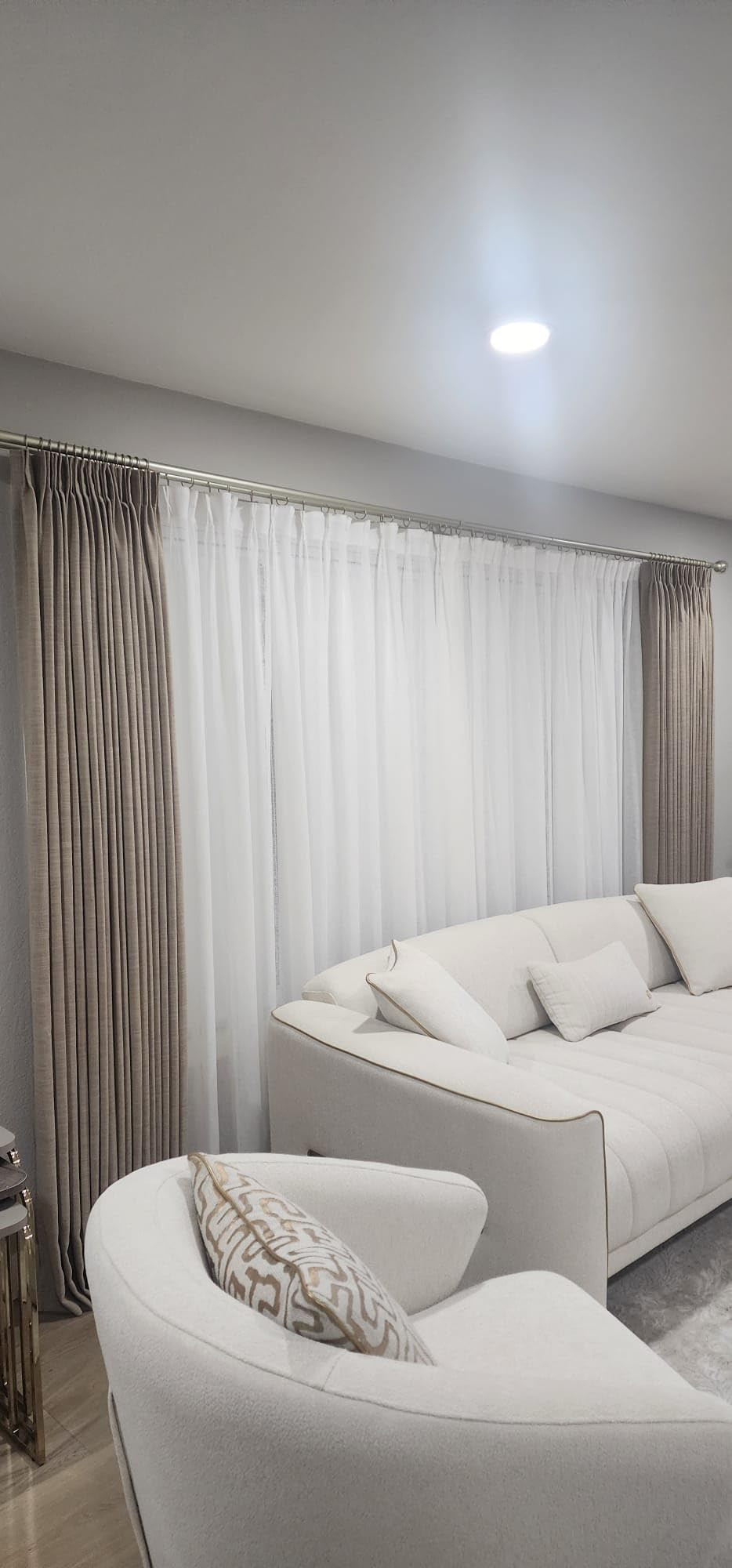 TWOPAGES 72 W x 102 L inch Pinch Pleated Light Filtering Curtain Linen Textured Unlined Drapes fo... | Amazon (US)