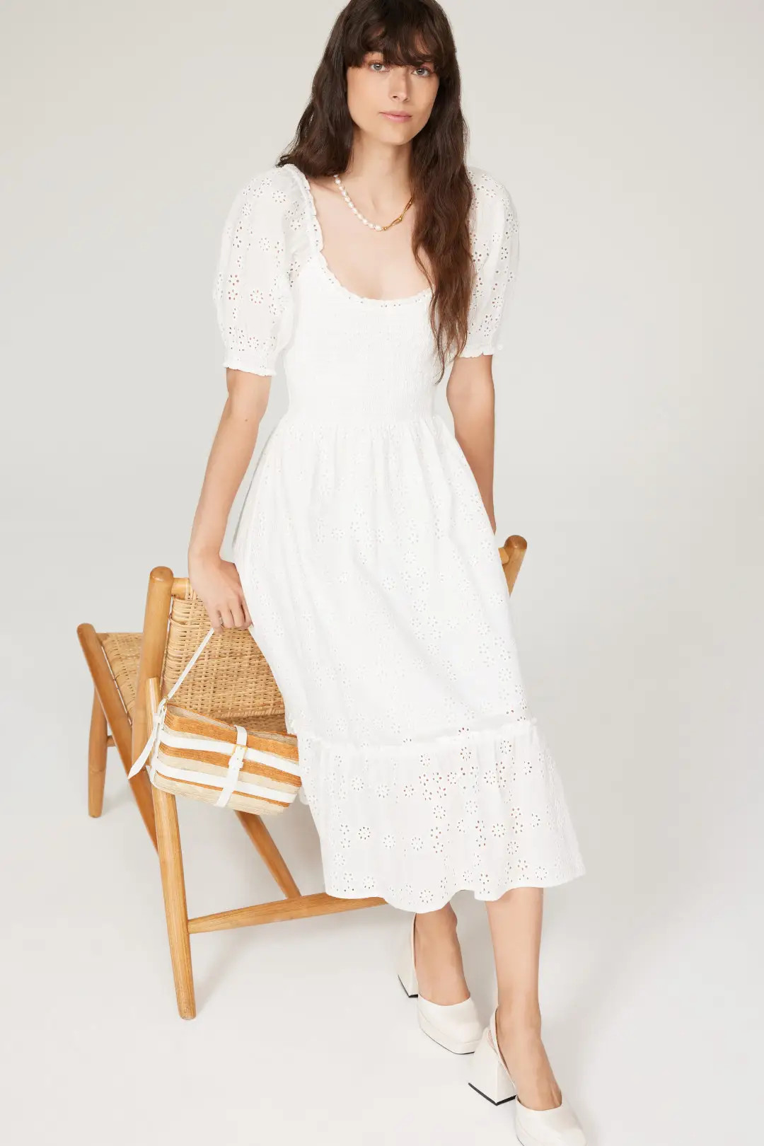 White Eyelet Louisa Nap Dress | Rent the Runway
