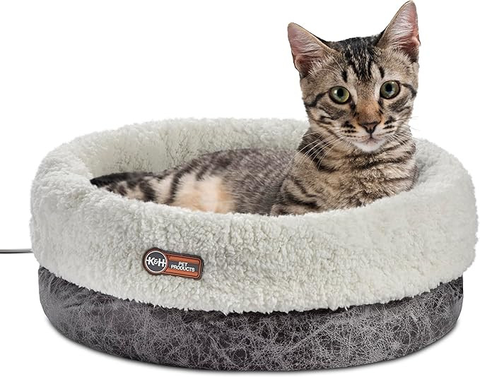 K&H PET PRODUCTS Heated Thermo-Snuggle Cup Bomber Indoor Heated Cat Bed, Heated Pet Bed for Indoo... | Amazon (US)
