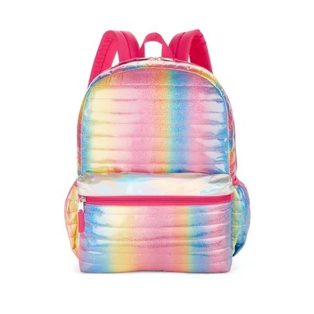 Wonder Nation Rainbow Shimmer Quilted 16" Backpack | Walmart (US)