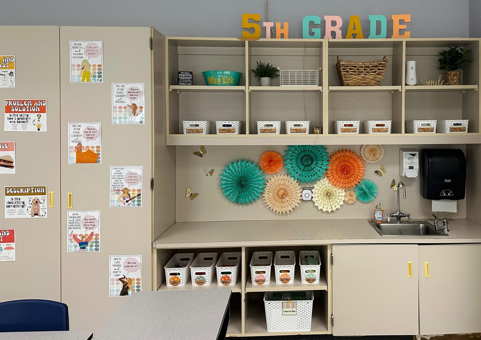 Sink area in my classroom! Groovy boho theme! 

#LTKkids #LTKfamily #LTKhome