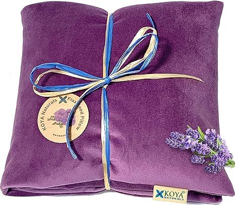 KOYA Naturals Soft Velvet Flax Seed Pillow with Lavender - Microwave Heating Pad – Microwavable... | Amazon (US)
