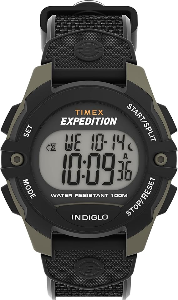 Timex Men's Expedition 41mm Watch - Black Strap Digital Dial Green Case | Amazon (US)