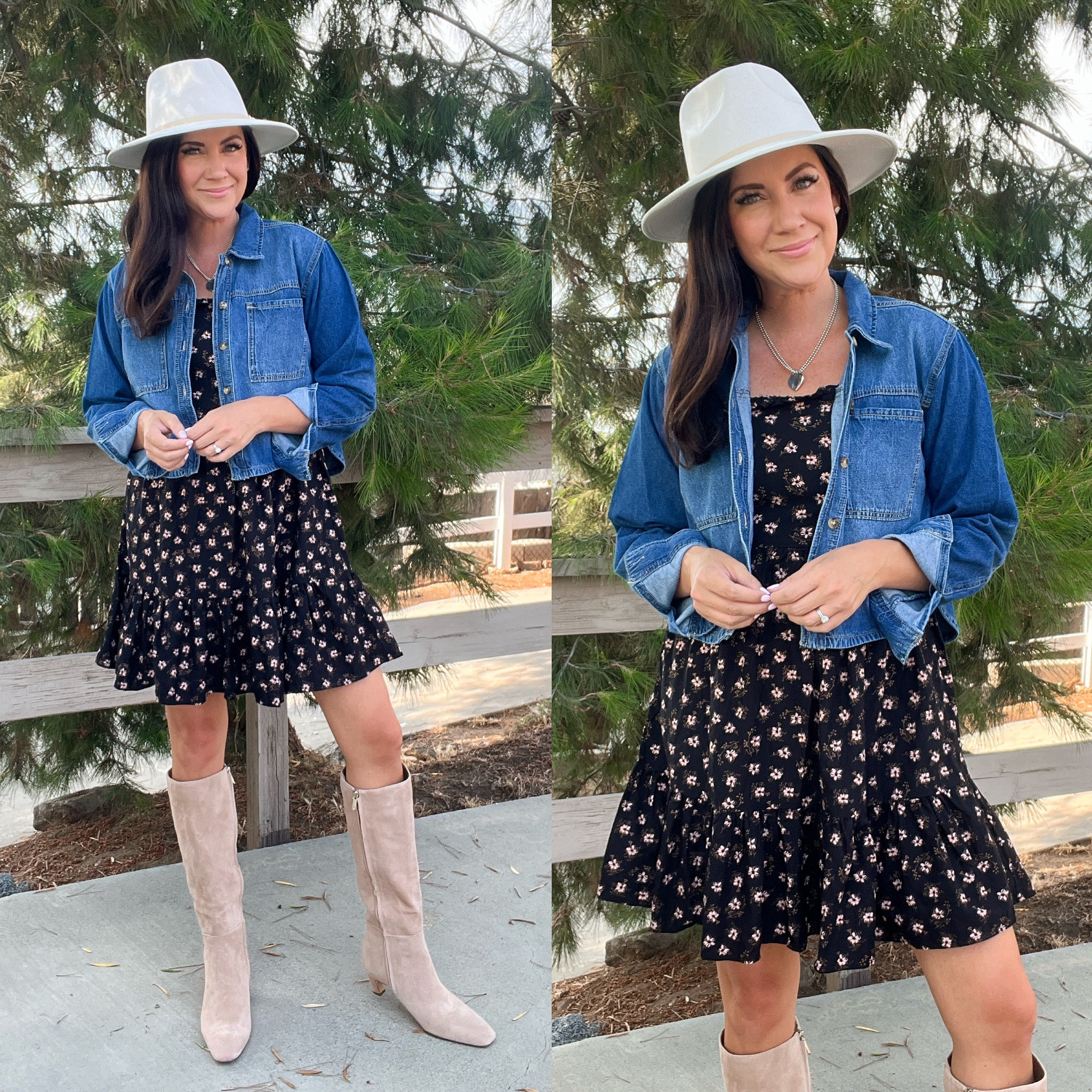 Walmart cropped button up-medium 
Dress-small
NSale boots-run tts, between go down 
NSale hat-adjustable 😍

#LTKSaleAlert #LTKxNSale #LTKSeasonal