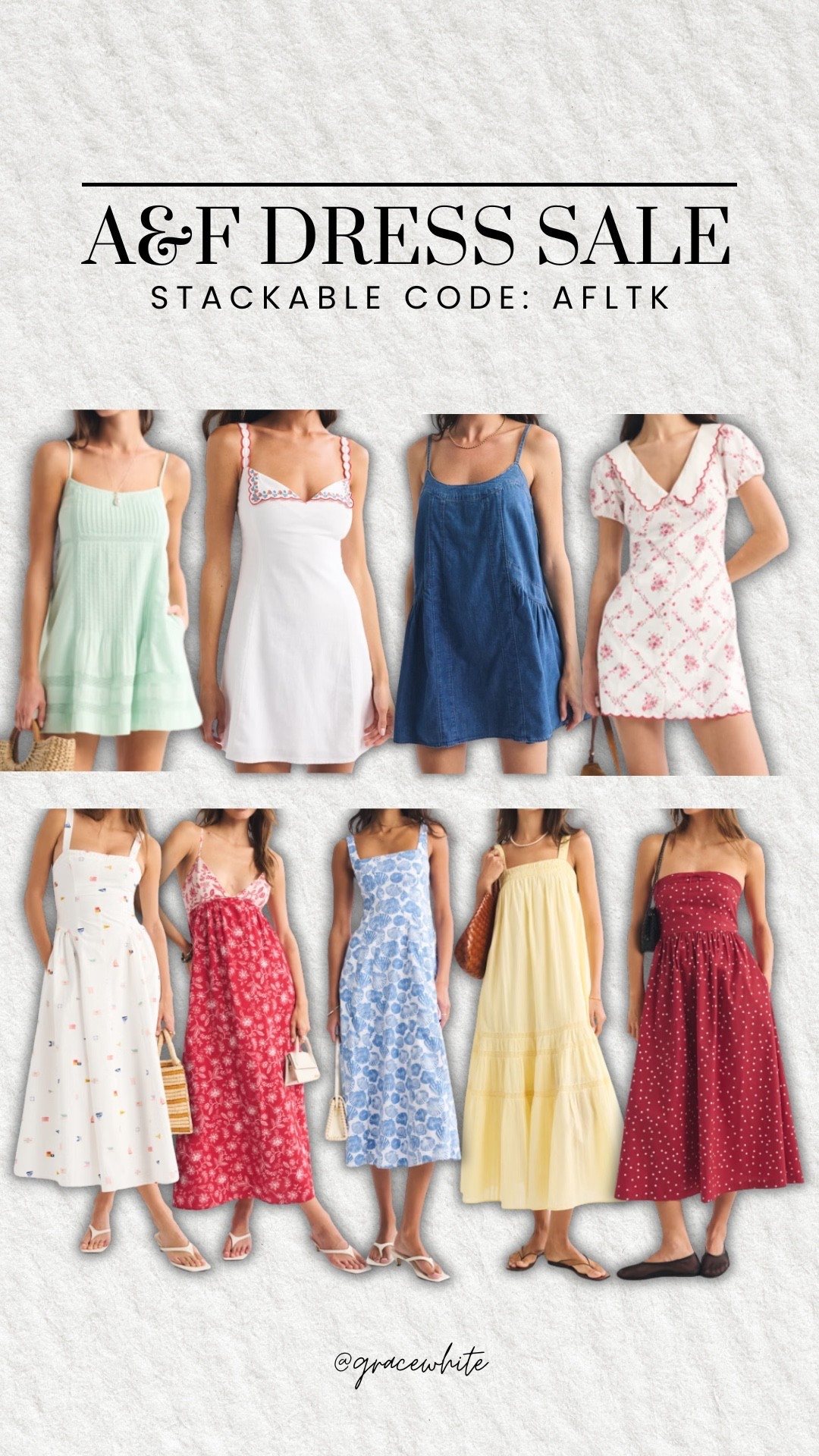 all dresses are on sale now + stackable code: AFLTK for more $$ off!

abercrombie, @abercrombie, summer dresses, summer travel, travel outfits, beach dresses, grace white

#LTKootd #LTKTravel #LTKSaleAlert