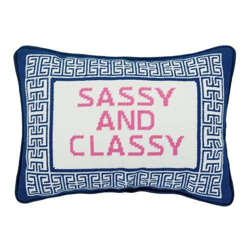 Sassy and Classy Embroidered Needlepoint Pillow | Amazon (US)
