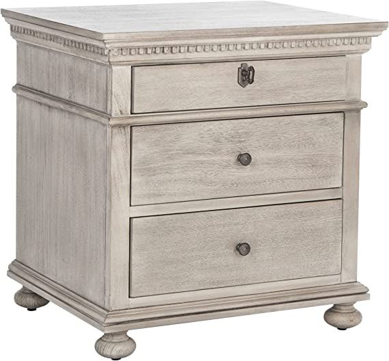 SAFAVIEH Light Grey (Fully Assembled) Couture Home Collection Allisyn 3-Drawer Wood Nightstand | Amazon (US)