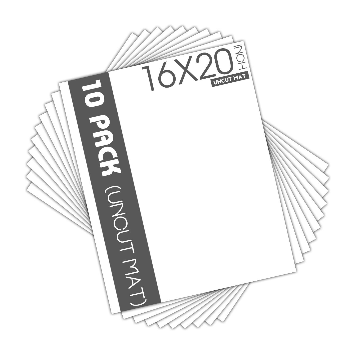 Mat Board Center, Pack of 10 16x20 White Uncut Mat Boards, Acid Free, 4-Ply Thickness, White Core, Great for Pictures, Photos, Framing Backing | Amazon (US)