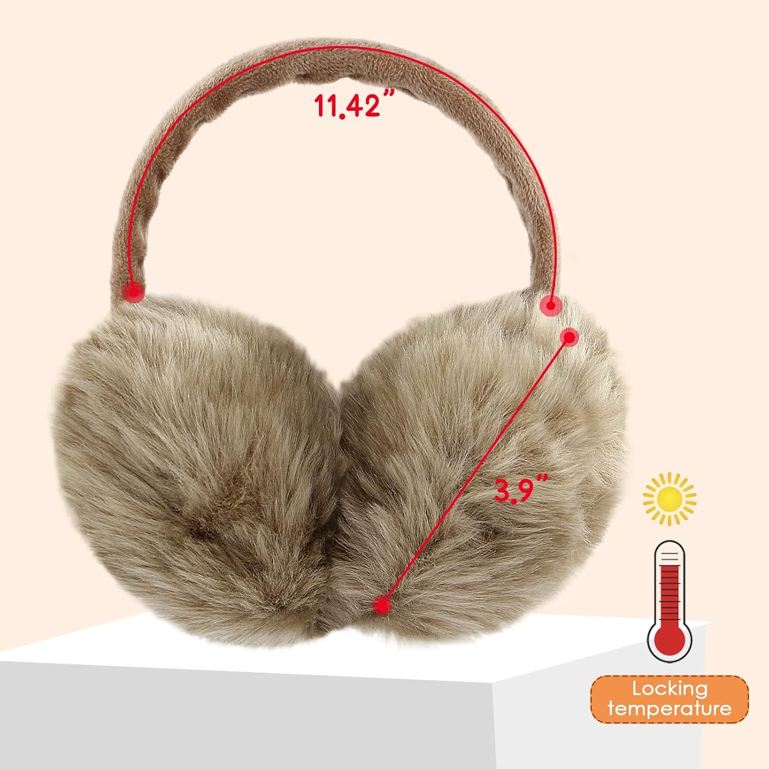 FSTEOE Winter Ear Muffs Women Warm Earmuffs Girls Ear Warmer Soft Plush Outdoor Plush Adjustable ... | Amazon (US)