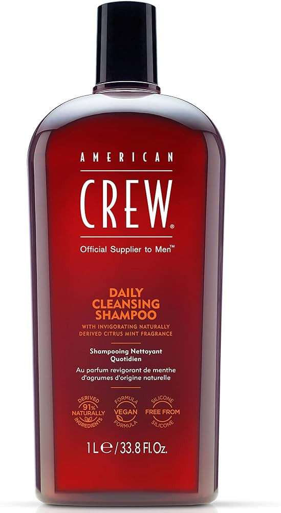 American Crew Shampoo for Men, Daily Cleanser, Naturally Derived, Vegan Formula, Citrus Mint Frag... | Amazon (US)