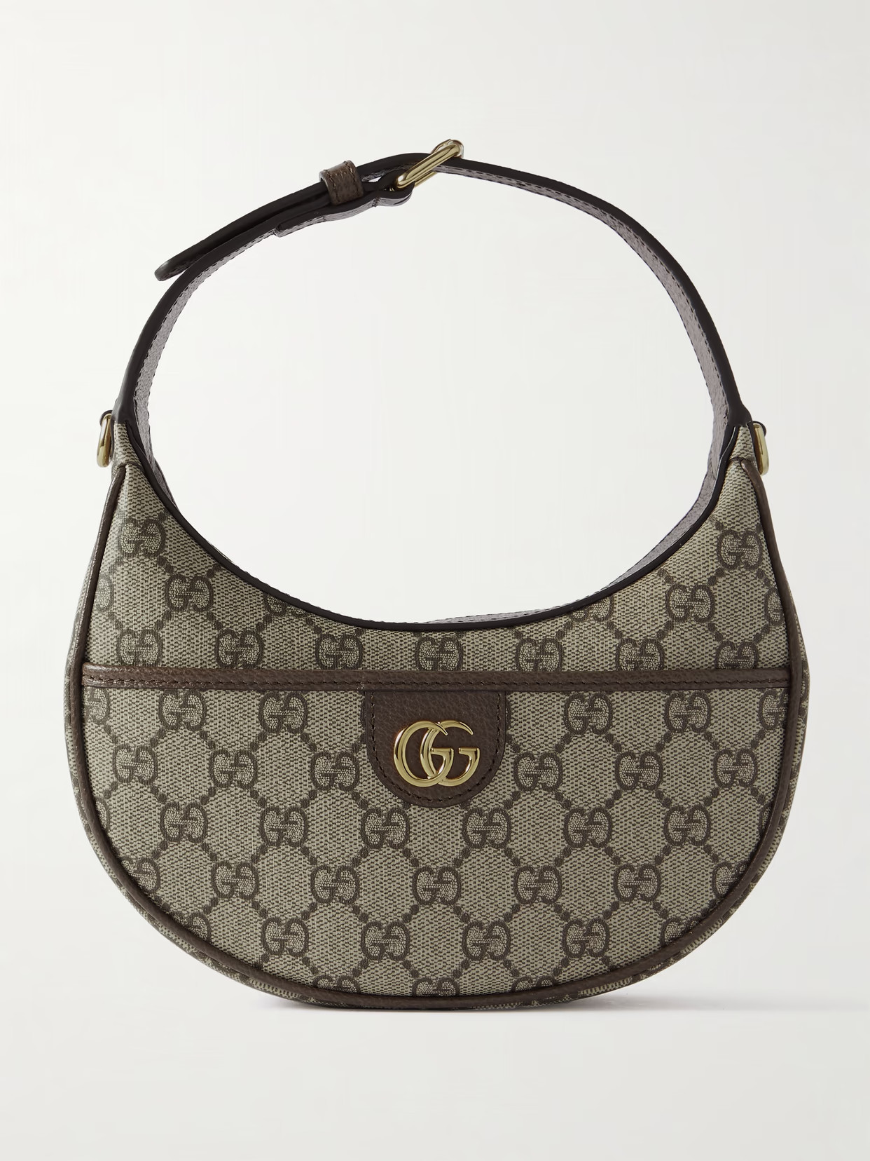 Gucci - Ophidia Leather-trimmed Printed Coated-canvas Shoulder Bag - Neutrals | NET-A-PORTER (US)