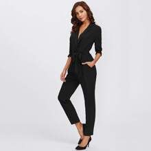 Wrap And Tie Detail Tailored Jumpsuit | SHEIN