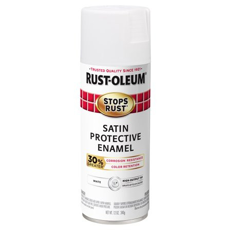 Rust-Oleum Stops Rust Advanced Satin White Protective Enamel Spray Paint, 12 oz | Walmart (US)