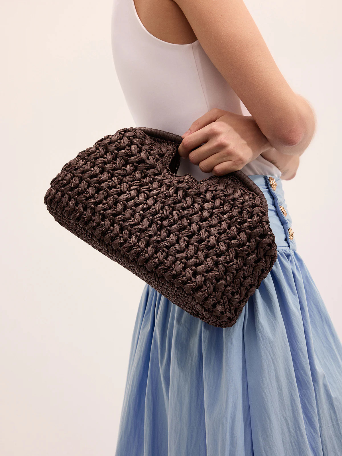 Straw Woven Cloud Clutch Bag | Commense
