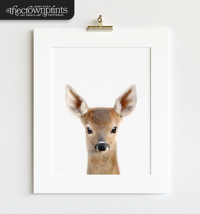 Baby deer print PRINTABLE Animal prints Nursery decor | Etsy | Etsy (US)