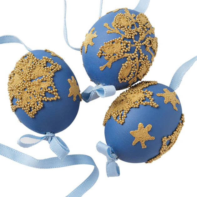 Silent Night Egg Ornament - Set of 3 | Cailini Coastal