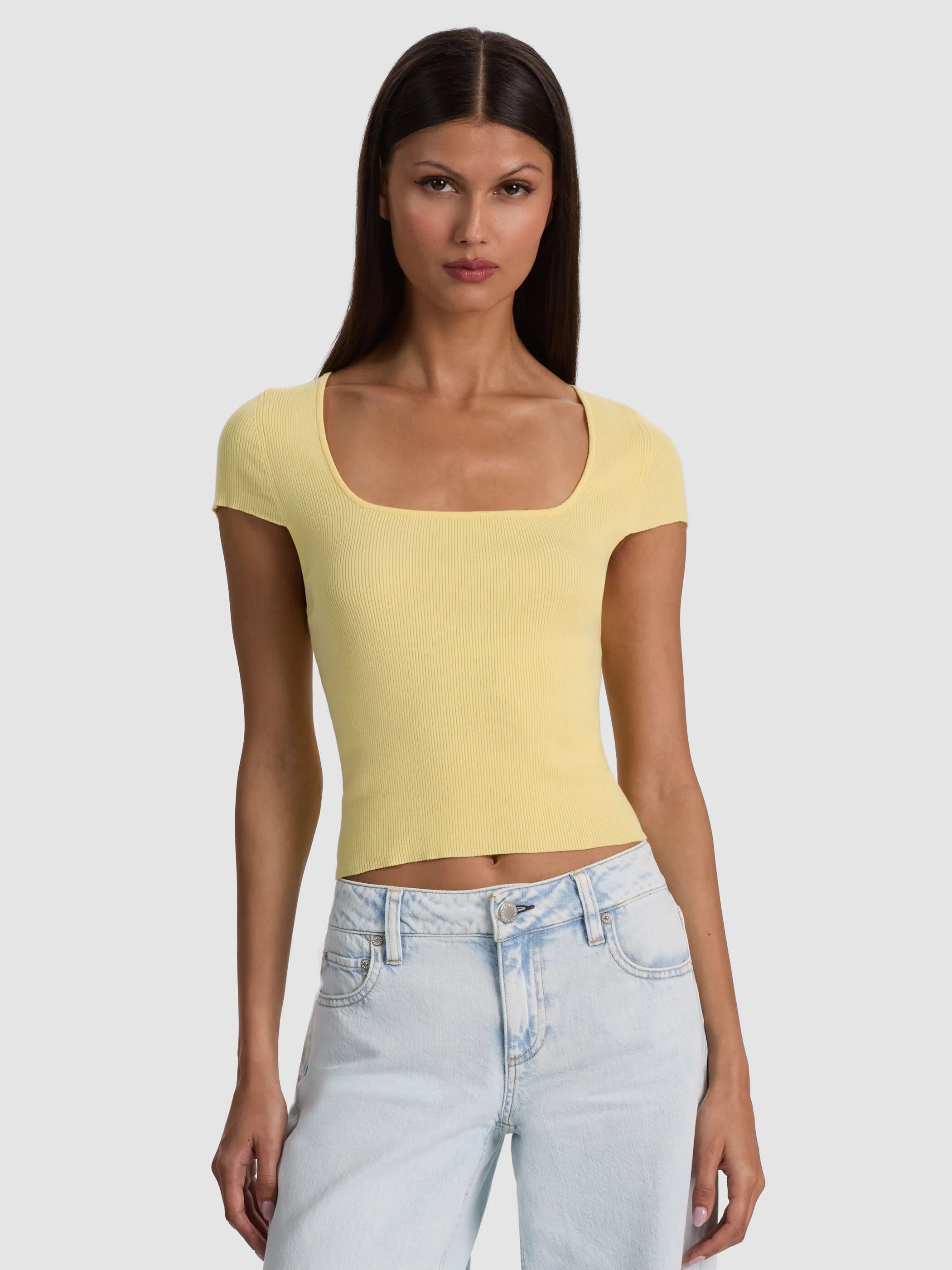 ANAIS RIBBED BABY TEE | Alice + Olivia