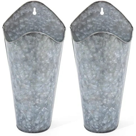 Golden Home Galvanized Metal Wall Planter Farmhouse Style Hanging Wall Vase Planters for Succulents  | Walmart (US)