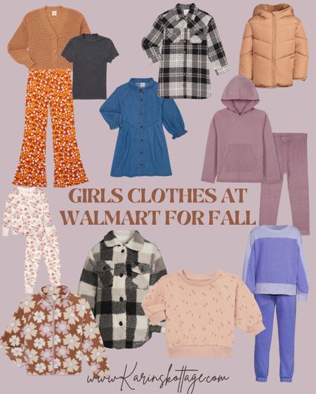 Walmart back to school clothes for girls. Fleece jackets, sweat outfits, plaid shocker, cute tops . Everything your little gal needs for fall. #backtoschoolfashion 

#LTKSeasonal #LTKBacktoSchool