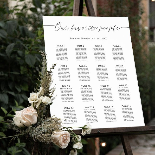 Our Favorite People Wedding Seating Chart Sign | Zazzle | Zazzle