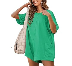 Rompers for Women Loose Hot Shot Tee Romper Trendy Oversized Jumpsuits Overalls | Amazon (US)