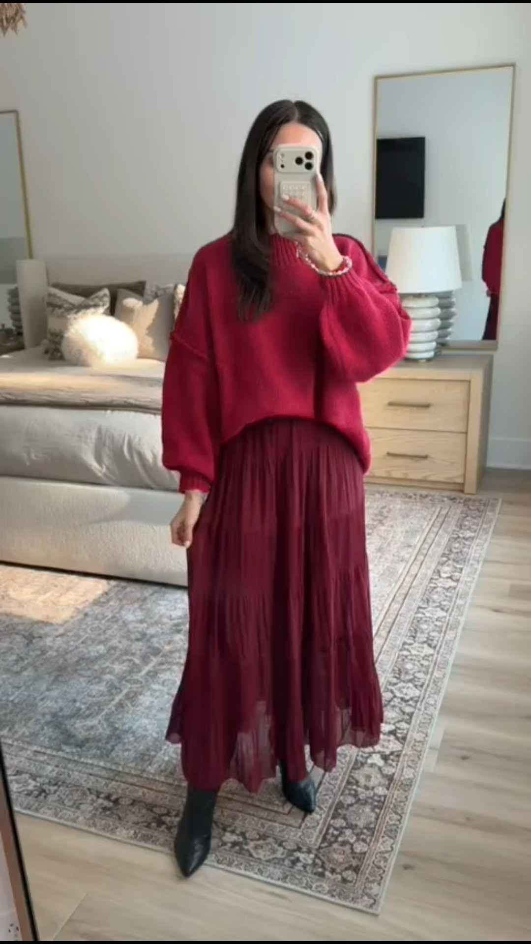 Winter workwear, maxi dress work outfit, winter outfit, burgundy outfit, monochromatic outfit, chunky sweater, annabrstyle

#LTKootd #LTKSeasonal #LTKOver40