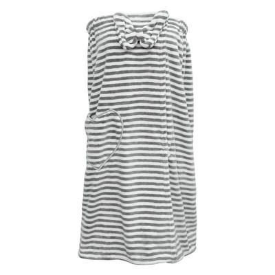 Unique Bargains Shower Wrap Towel for Women Adjustable Bath Wrap with Pocket Coral Fleece 1 Pc Gray | Target