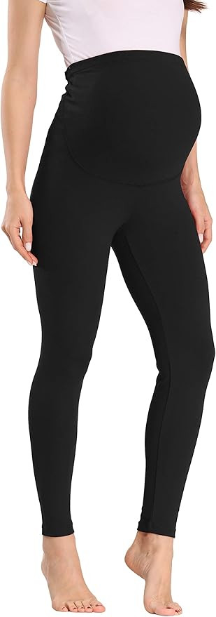 Vocni Women's Maternity Leggings Comfortable Maternity Cotton Leggings Full Ankle Length Pregnanc... | Amazon (US)