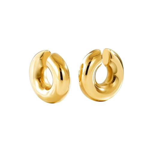 14K Chunky Ear Cuff Earrings for Women, Non Piercing Chunky -Non Tarnish Gold Earrings Trendy Fashion Gold Jewelry Gifts | Amazon (US)