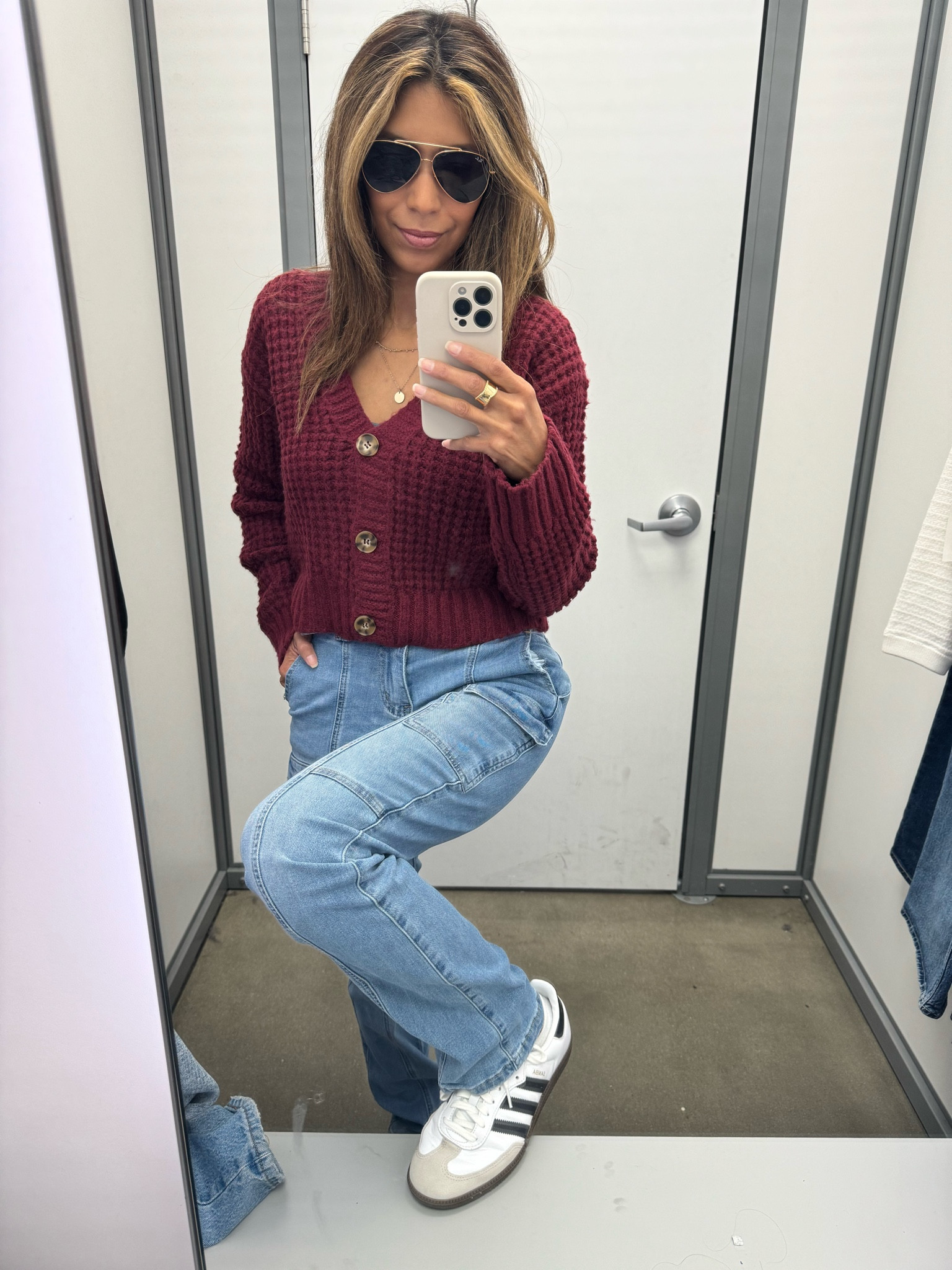 Fall outfit 
Cargo jeans 
Sweater 
Adidas 

#LTKBacktoSchool #LTKShoeCrush #LTKFindsUnder50