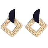 Rattan Earrings Multiple Korea Handmade Bamboo Braid Pendent Drop Earrings For Women New Fashion Jew | Amazon (US)
