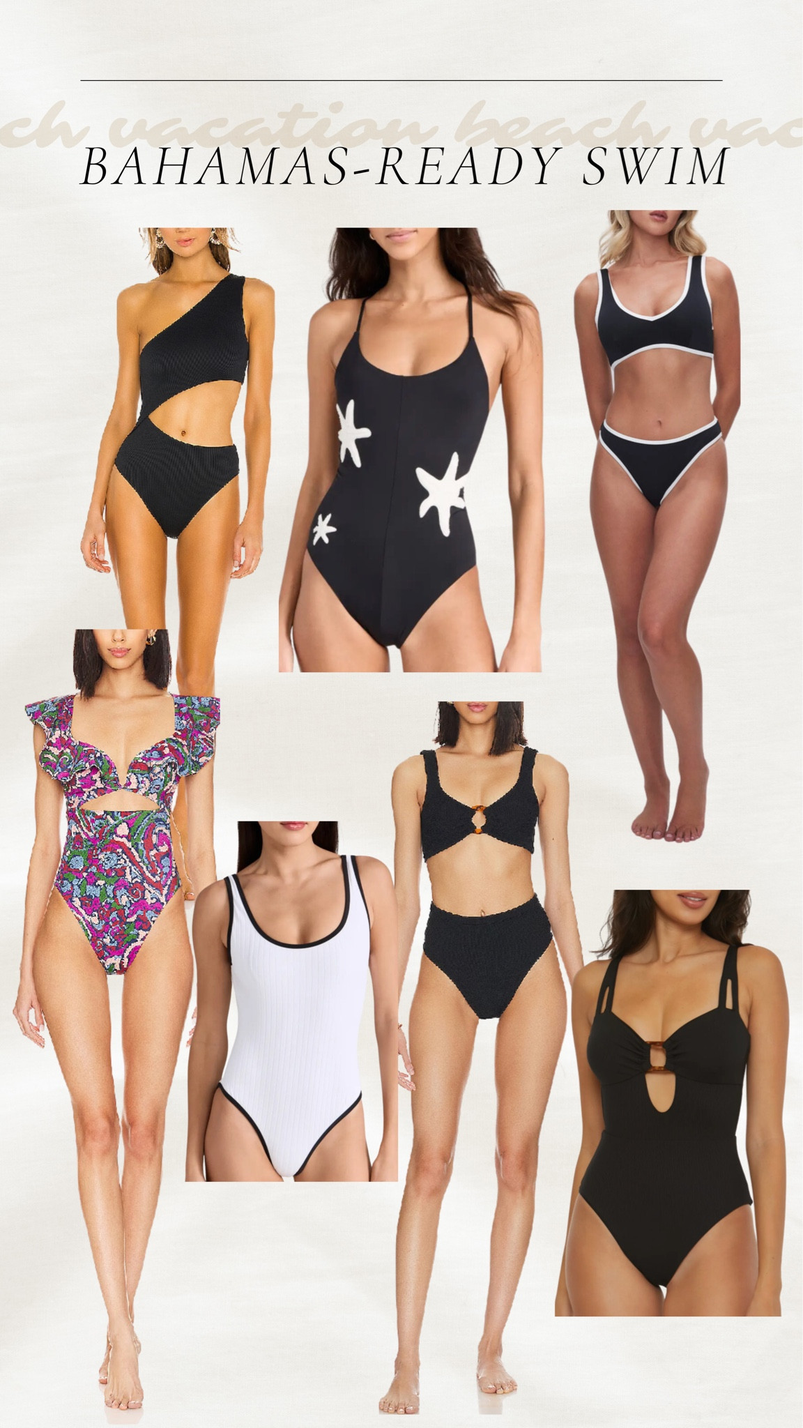Bahamas-ready swim! Love the one piece with stars, it’s so fun! 

Beach trip, bikinis, black one piece, black bikini, ruffle bikini, white one piece, mom swim, beach trip swim, Maddie diff 

#LTKtravel #LTKswim #LTKSeasonal